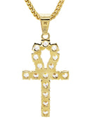 Mens Gold Plated Franco Chain & Ankh Pendant | Appx. 14.2 Grams