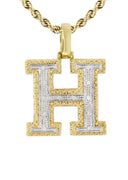 Diamond 10K Yellow Gold Letter "H" Necklace | Appx. 14.8 Grams