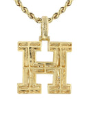 Diamond 10K Yellow Gold Letter "H" Necklace | Appx. 14.8 Grams
