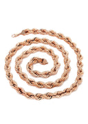 14K Rose Gold Chain - Hollow Womens Rope Chain