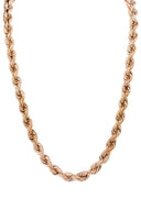 14K Rose Gold Chain - Hollow Mens Rope Chain