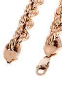 14K Rose Gold Chain - Hollow Mens Rope Chain
