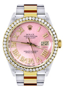 Gold & Steel Rolex Datejust Watch 16233 for Men | 36Mm | Pink Roman Dial | Oyster Band