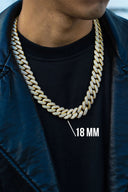 Gold Plated Mens Chain Iced Out Miami Cuban Link
