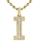 Diamond 10K Yellow Gold Letter "I" Necklace | Appx. 12.7 Grams