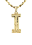 Diamond 10K Yellow Gold Letter "I" Necklace | Appx. 12.7 Grams