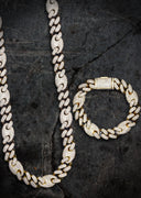 Diamond Gucci Puff Cuban Chain & Bracelet ( 18 MM )