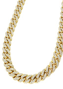 Iced Out Diamond Miami Cuban Link Chain 14K Gold (5MM-8MM)
