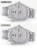 Diamond Mens Rolex Datejust Watch 16200  | 36MM | Full Diamond Dial | Jubilee Band