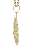 10K Yellow Gold Rope Chain & Jesus Head Pendant | Appx. 13.5 Grams