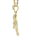 10K Yellow Gold Rope Chain & Cz Jesus Head Pendant | Appx. 13.5 Grams