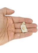 10K Yellow Gold Rope Chain & Cz Jesus Head Pendant | Appx. 13.5 Grams