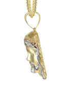 10K Yellow Gold Franco Chain & Jesus Head Pendant | Appx. 21.6 Grams