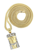 10K Yellow Gold Franco Chain & Jesus Head Pendant | Appx. 20 Grams