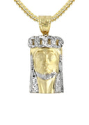 10K Yellow Gold Franco Chain & Jesus Head Pendant | Appx. 20 Grams