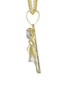 10K Yellow Gold Franco Chain & Jesus Head Pendant | Appx. 20 Grams