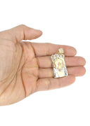 10K Yellow Gold Franco Chain & Jesus Head Pendant | Appx. 20 Grams