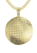 10K Yellow Gold Cuban Chain & Jesus Head Pendant | Appx. 19 Grams