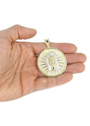 10K Yellow Gold Cuban Chain & Jesus Head Pendant | Appx. 19 Grams