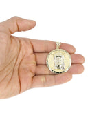 10K Yellow Gold Franco Chain & Jesus Head Pendant | Appx. 17.1 Grams