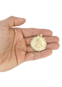10K Yellow Gold Franco Chain & Jesus Head Pendant | Appx. 13.6 Grams