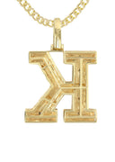 Diamond 10K Yellow Gold Letter "K" Necklace | Appx. 14.9 Grams