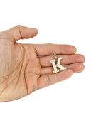 Diamond 10K Yellow Gold Letter "K" Necklace | Appx. 14.9 Grams