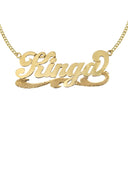 Ladies Plain with Diamond Cut Name Plate Necklace | Appx. 7.4 Grams