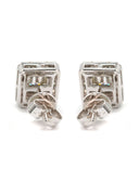 14K White Gold Diamond Baguette Earrings For Men | 1.13 Carats | 3.93 Grams