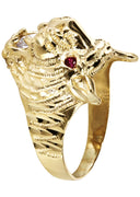 10K Yellow Gold Tiger style Mens Ring. | 6.1 Grams