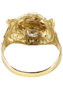 10K Yellow Gold Tiger style Mens Ring. | 6.1 Grams