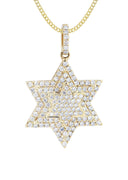 10K Yellow Gold Star Diamond Pendant & Cuban Chain | 0.68 Carats