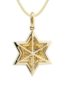 10K Yellow Gold Star Diamond Pendant & Cuban Chain | 0.68 Carats