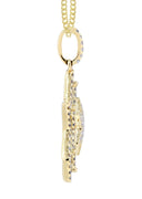 10K Yellow Gold Star Diamond Pendant & Cuban Chain | 0.68 Carats