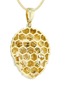 10K Yellow Gold Chief Head Diamond Pendant & Cuban Chain | 0.29 Carats