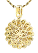 10K Yellow Gold Round Pendant & Rope Chain | 1.94 Carats