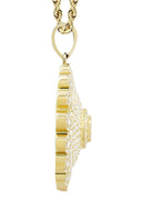 10K Yellow Gold Round Pendant & Rope Chain | 1.94 Carats