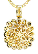 10K Yellow Gold Dog Tag Pendant & Cuban Chain | 2.35 Carats