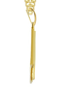 10K Yellow Gold Spades Pendant & Cuban Chain | 0.57 Carats