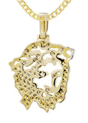 10K Yellow Gold 3D Jesus Head Pendant & Cuban Chain | 0.48 Carats