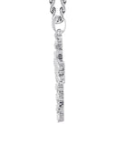 14K White Gold Cross Diamond Pendant & Rope Chain | 6.47 Carats