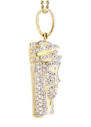 14K Yellow Gold Jesus Head Diamond Pendant & Rope Chain | 2.08 Carats