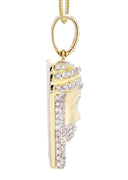 10K Yellow Gold Jesus Head Diamond Pendant & Franco Chain | 2.35 Carats