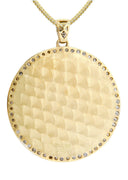 10K Yellow Gold Versace Diamond Pendant & Franco Chain | 2.49 Carats