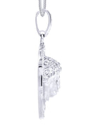 14 White Gold Versace Diamond Pendant & Franco Chain | 1.5 Carats