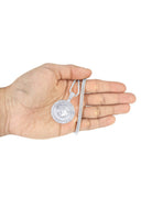 14 White Gold Versace Diamond Pendant & Franco Chain | 1.5 Carats