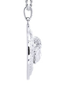 10K White Gold Versace Diamond Pendant & Rope Chain | 1.37 Carats
