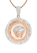 10K Rose Gold Versace Diamond Pendant & Franco Chain | 1.02 Carats