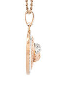 10K Rose Gold Versace Diamond Pendant & Franco Chain | 1.02 Carats