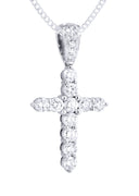 14K Yellow Gold Cross Diamond Pendant & Cuban Chain | 1.51 Carats